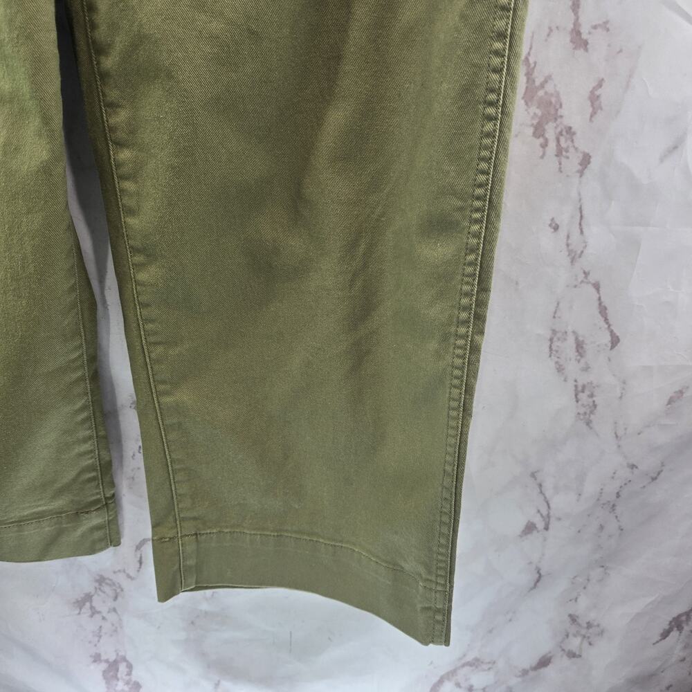 Quince Jeans Womens 32 Green High Rise Wide Leg Crop Pants Twill Olive - Picture 4 of 13